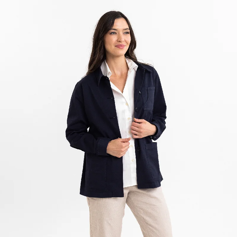 Women's Navy Stretch Chore Coat