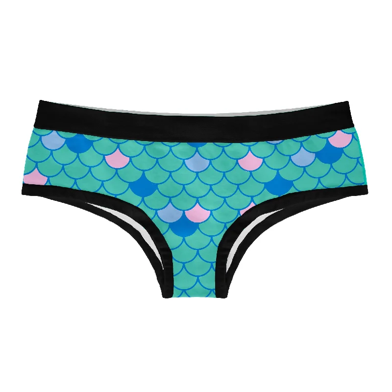 Womens Mermaid Scales Panties Funny Sarcastic Mythical Creature Fantasy Underwear For Ladies