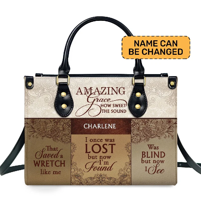 Amazing Grace - Personalized Leather Handbag MB49