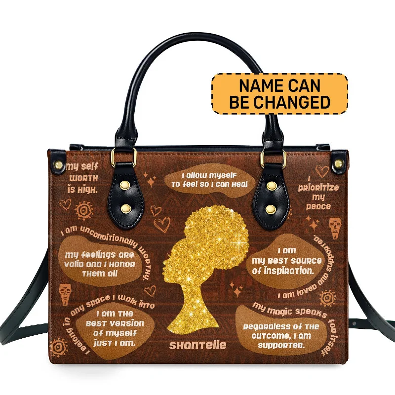 Daily Affirmations - Personalized Leather Handbag STB166