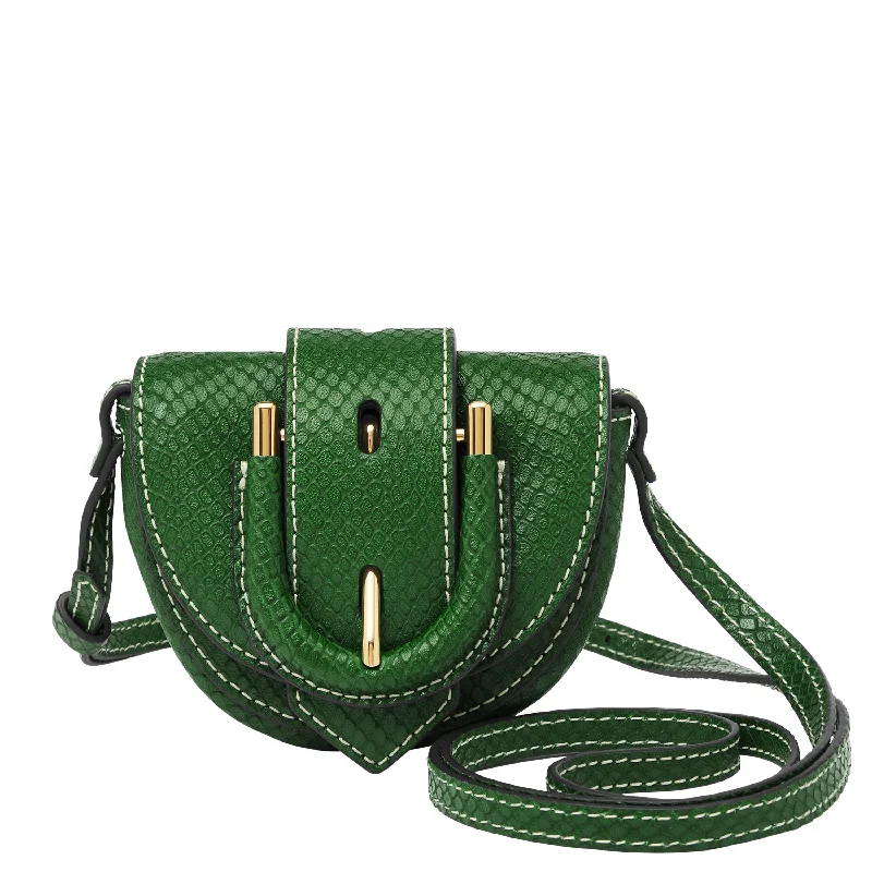 Fossil Women's Harwell Python Effect Embossed LiteHide Leather Micro Flap Crossbody