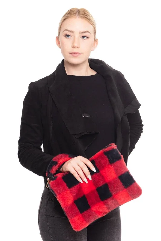 MB0113 Buffalo Plaid Crossbody Wristlet Bag