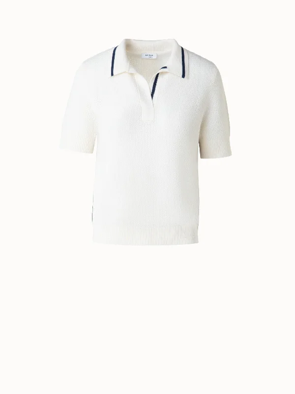 Merino Mesh Knit Polo Shirt