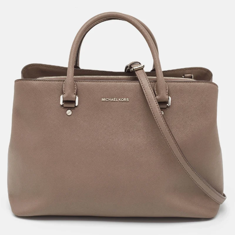 Michael Kors Grey Leather Savannah Tote