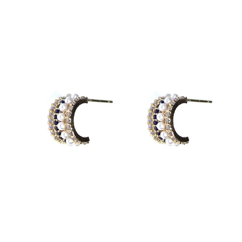 PE1005 Mixed Encrusted Post Earrings