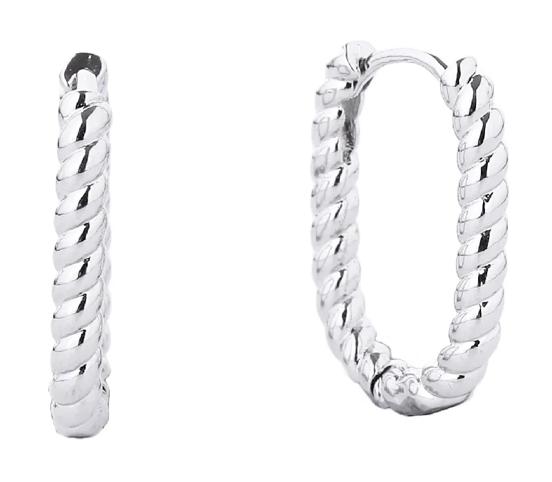 SJE310288 14K Dipped Twist Square Hoop Earrings