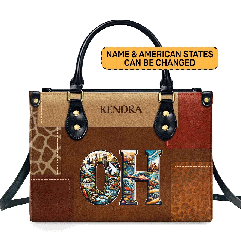 State Pride - Personalized Leather Handbag STB160