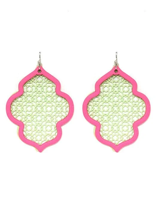 TE9575 Pattern Cutout Abstract Earrings