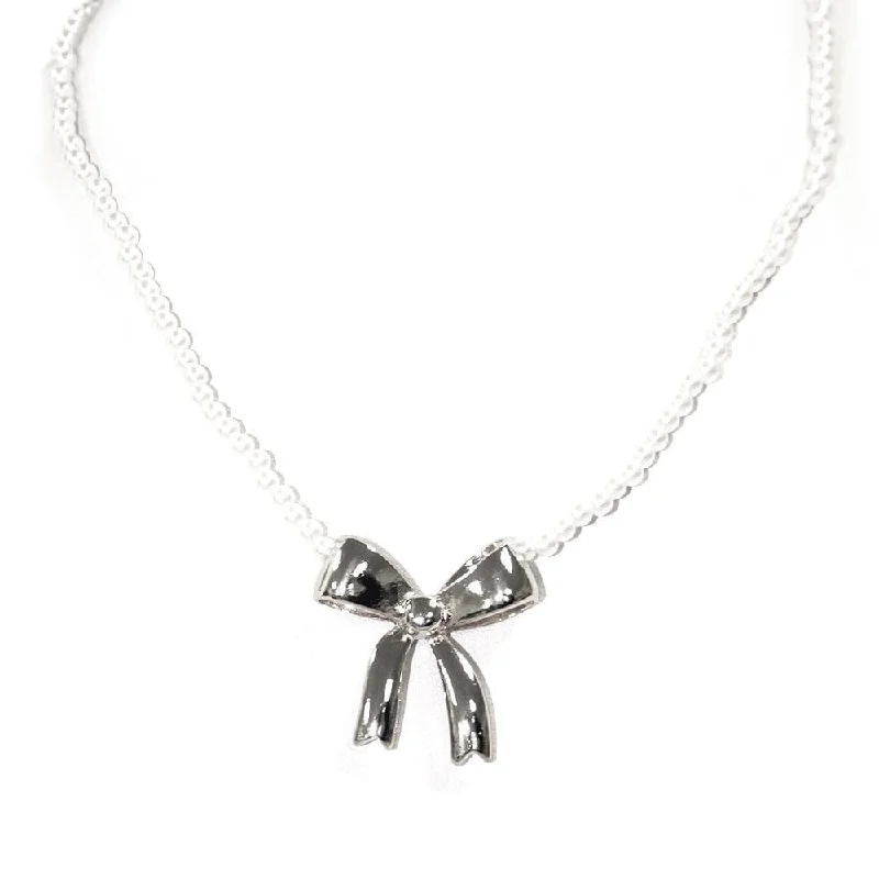 TN9182 Bow Pearl Strand Necklace