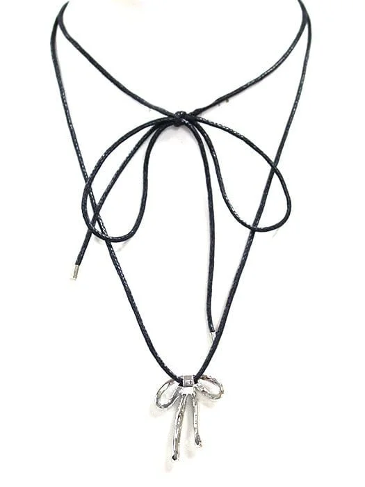 TN9187 Ribbon Wrap Cord Necklace