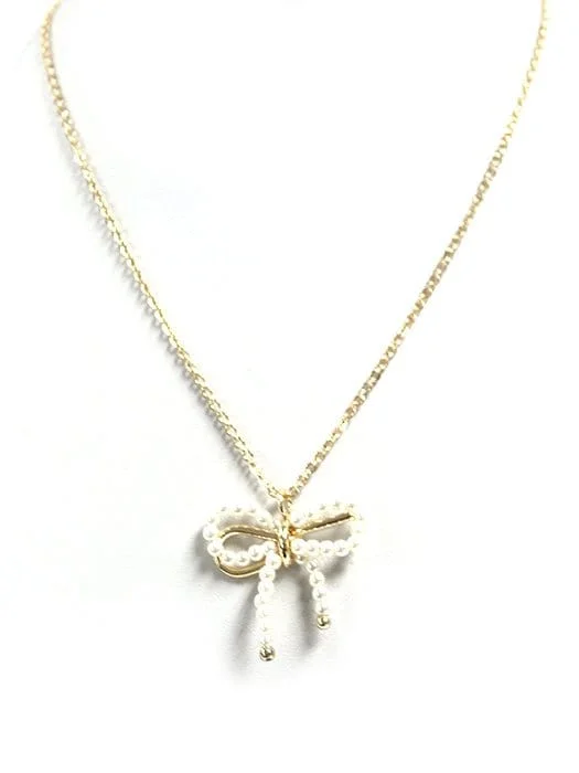 TN9189 Pearl Ribbon Necklace