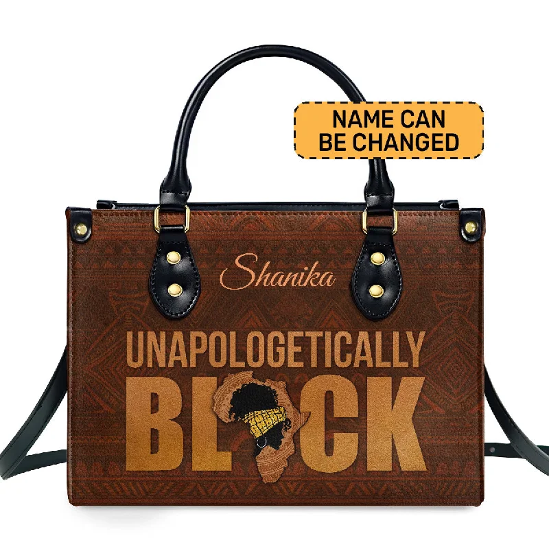 Unapologetically black - Personalized Leather Handbag STB167