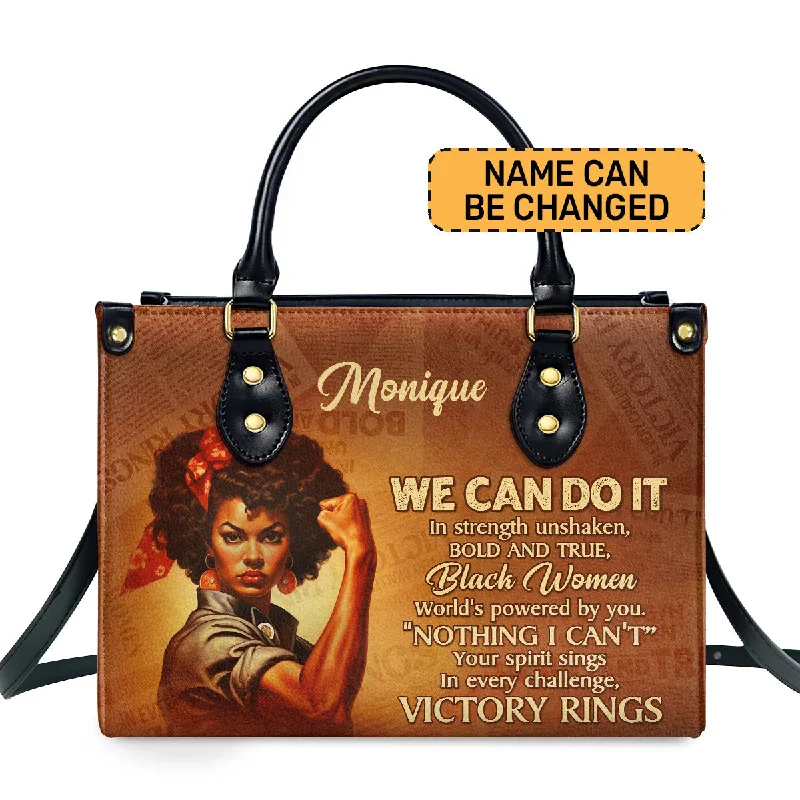 We Can Do it - Personalized Leather Handbag STB163