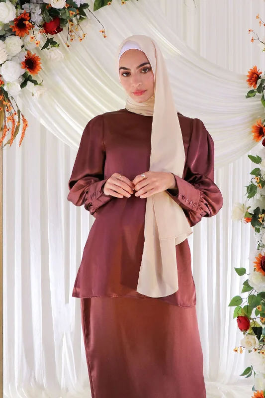 Aliya Satin Top- Rusty Pink