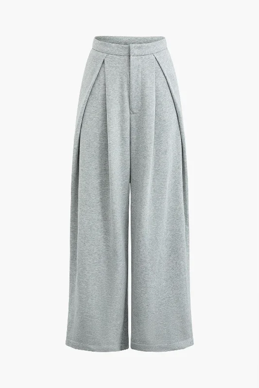 High Waist Ruched Wide Leg Pants