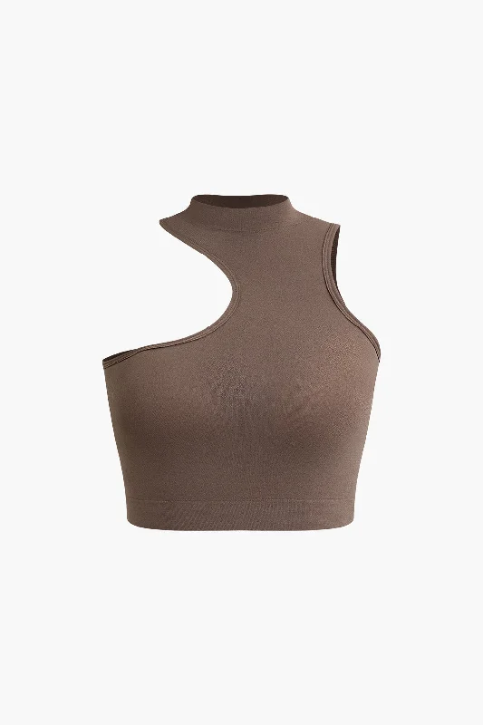 Asymmetrical One-Shoulder Crop Top