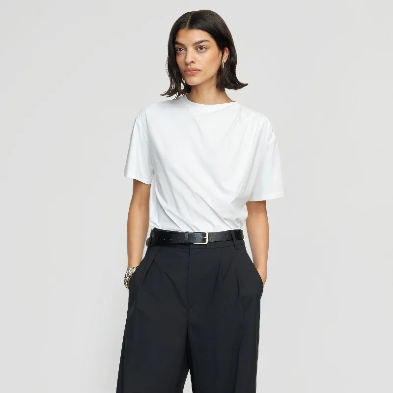 Roen Relaxed Draped-Jersey Tee | White