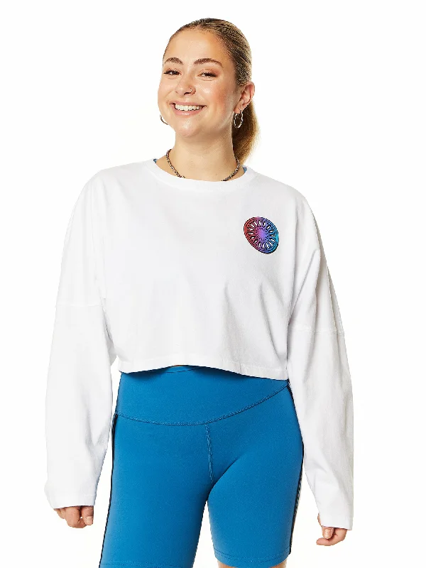 Allie Crop Long Sleeve | White