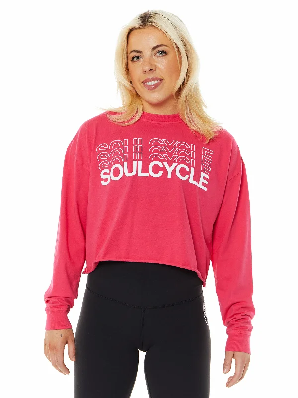 Julia Crop Long Sleeve | Hot Pink