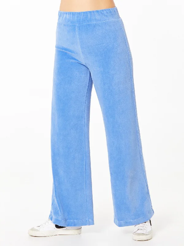 Year of Ours | Velour Wide Leg Pant | Cloudy Blue